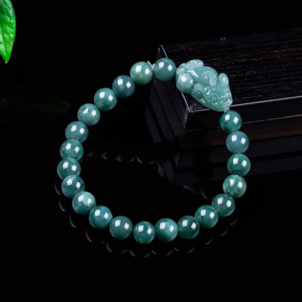 Jewelry & Watches Bench - Natürliches burmesisches Jadeit-Pixiu-Armband, Vintage-Talismane, Charm-Geschenke für