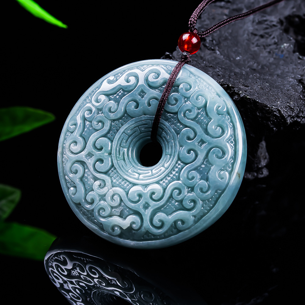 Jewelry & Watches Bench - Natürliche burmesische Jadeit-Blumen-Anhänger-Halskette, Vintage-Designer-Schmuck, luxuriöse Accessoires,