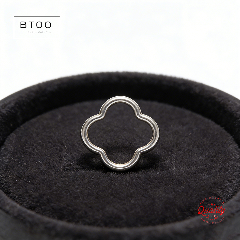 Sterling Silver Ring - Sterling Silber Blumen-Verbinder Anhänger Kleeblatt-Verbinder für