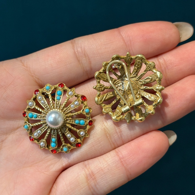 Vintage Hohle Sonnenblumen-Tür – Turquoise Stone Ring Bewertung und Preis