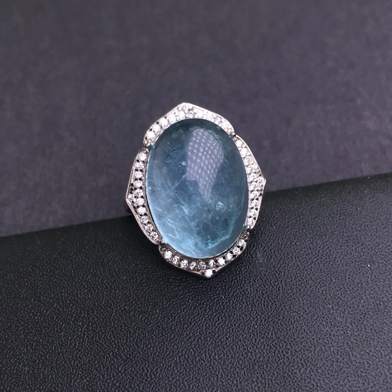 CSJ Großer Stein Natürlicher A – Turquoise Stone Ring Bewertung und Preis